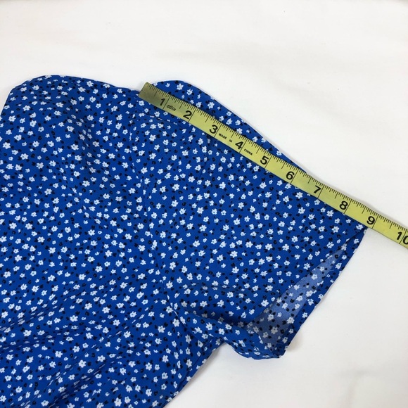 PRETTYGARDEN Floral Boho Short Sleeve V Neck Ruffle A-Line Wrap Maxi Dress M - Picture 11 of 15